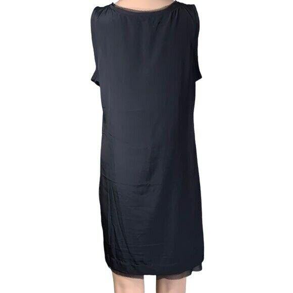 Elle Womens Shift Dress Silky Sleeveless Floral Summer Black Purple Small - Picture 3 of 10